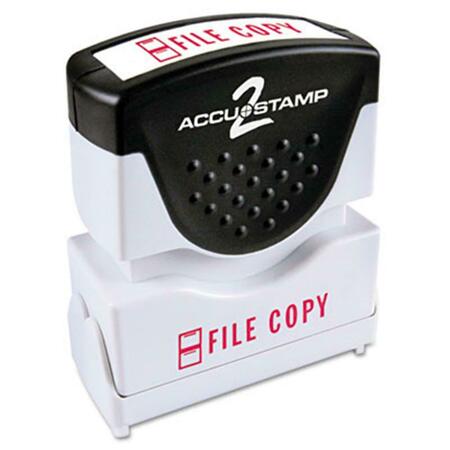CONSOLIDATED STAMP MFG Accustamp2 Shutter Stamp with Anti Bacteria- Red- FILE COPY- 1.63 x .5 35596
